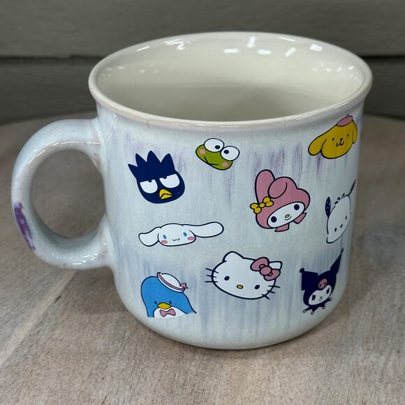 Hello Kitty Friends Ceramic Mug Glaze Face Wrap Around Design Gray Collectible - Picture 6 of 12